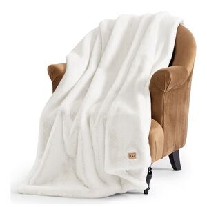 UGG Soft White Cozy Throw Blanket